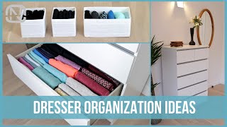 HOW TO ORGANIZE A DRESSER The KONMARI Method and drawer organization hacks  OrgaNatic [upl. by Ailat]