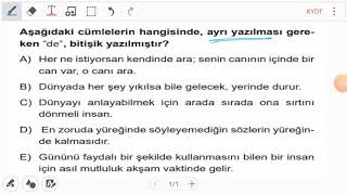 de da bağlacı nasıl yazılı yazılışı yazımı taktiği Test 128 Soru 5  Yazım Kuralları soru çözümü [upl. by Mariande592]