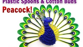 DIY Home Decoration  How to Make a Peacock from Plastic Spoons Crafts  DIY Projects  StylEnrich [upl. by Grannie]