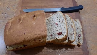 Dried Cranberry Bread  SpiceIslandCooking473 [upl. by Hcurob]