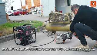 BS6000IOSE Gasoline Generator with Pneumatic Screw Gunmanufacturer generator [upl. by Sedgewake]