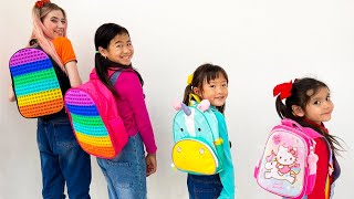 Jannie School Backpacks Stories for Kids [upl. by Willette]