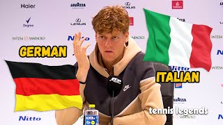 Jannik Sinner Speaks Italian amp German at Press Conference [upl. by Edgard547]