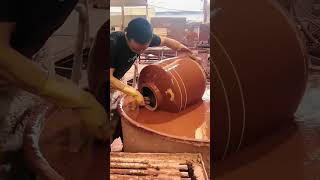 Clay pot glazing process [upl. by Itnahs]