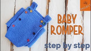 How to knit a Baby Romper for beginners step by step  So Woolly [upl. by Rosette]