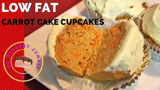 LOW FAT HEALTHY CARROT CAKE CUPCAKES RECIPE  MsDessertJunkie [upl. by Agnot]