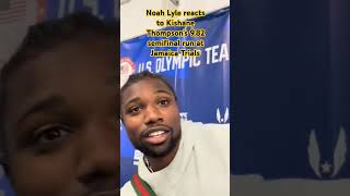 100m World champion Noah Lyles reacts to Kishane Thompsons 982 in Jamaica trackandfield [upl. by Procto]