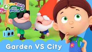 Garden Gnomes VS City Gnomes  Counting with Paula S5  Kids Cartoon  Animation Kids Learning [upl. by Sinnaiy]