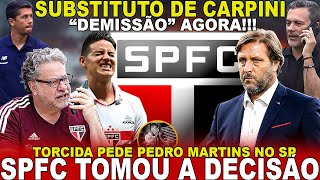 URGENTE SPFC TOMA DECISÃO DEMISSÃO AGORA  SUBSTITUTO DE CARPINI  JAMES PIPOCOU  VERGONHA [upl. by Perla]