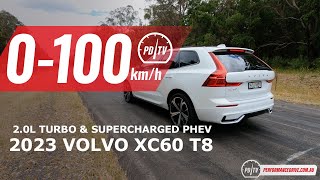 2023 Volvo XC60 T8 0100kmh amp engine sound [upl. by Einamrej]