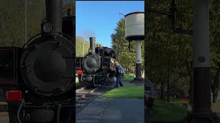 Welshpool amp Llanfair LR No10 Sir Drefaldwyn Taking Water train steamengine steamlocomotive [upl. by Nohsed]