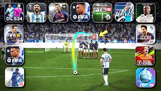 EVOLUTION OF FREE KICKS DLS 24 FC Mobile eFootball Mobile VLF RF 24 Total Football etc [upl. by Anileve]