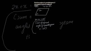 Find angles of a parallelogram geometry maths shorts [upl. by Weinstock]