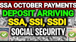 SSA OCTOBER PAYMENTS ARRIVING FOR ALL SOCIAL SECURITY SSI SSDI RECIPIENTS SSA PAYMENTS UPDATE 2024 [upl. by Ireva]