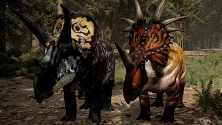 Path of Titans  Eotriceratops amp Styracosaurus All Skins Male amp Female 4K 60FPS [upl. by Derfnam]