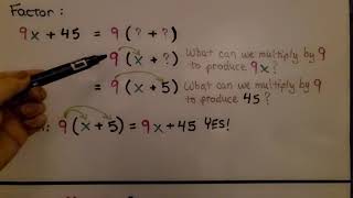 7th Grade Math 61d Factoring Algebraic Expressions [upl. by Melisenda]