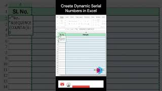 Create Dynamic Serial Numbers in Excel amp Google Sheets with SEQUENCE Formula excel dynamic serial [upl. by Inohs69]