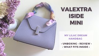 Valextra Iside Unboxing amp Review 💜 My Dreamy Lilac Handbag 🤍 Timeless Italian Handmade Leather Bag [upl. by Zinah]