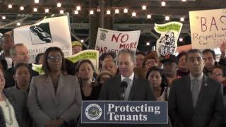 AG Schneiderman Announces New Legislation To Criminally Crack Down On Tenant Harassment [upl. by Dalenna]