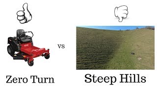 How To Mow On HillsSlopes With Zero Turn  Stop Sliding Down Hills [upl. by Arne]