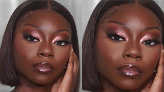 Viral “Latte” Makeup Look On Dark Skin  Trying New Makeup Products [upl. by Colson]