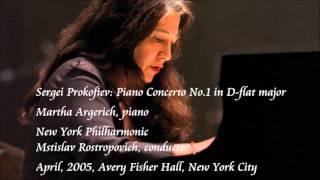 Prokofiev Piano Concerto No1 in Dflat major  Argerich  Rostropovich  New York Philharmonic [upl. by Cassandre]