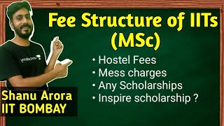 Fees of IITs for MSc courses  IIT hostel fee and mess fee for MSc  Scholarship in IITs [upl. by Noimad]