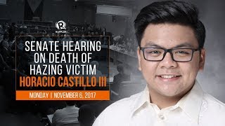 LIVE Senate hearing on death of hazing victim Horacio Castillo III [upl. by Netsryk]