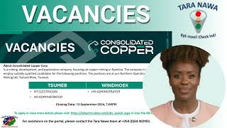 ⚡🤵👩‍💻Vacancies Consolidated Copper HT Electrician HR Administrator Closing Date 13 Sep 2024 [upl. by Kreitman]