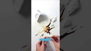 Artist Creates Unique Art With Leftover Coffee  Spotlight  People Are Awesome shorts [upl. by Annoyek]