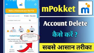 mPokket App Me Account Delete Kaise Kare  How To Delete Account In mPokket App [upl. by Rosemari]