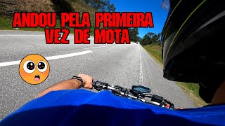 Meu AMIGO andou pela primeira vez de MOTA 😁🤣 motovlog video bike [upl. by Nyltak]