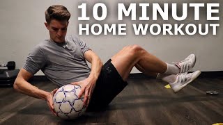 10 Minute Home Workout For Footballers  Full Inside Small Space Training Session [upl. by Jocko]