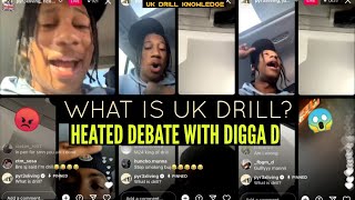 Digga D cgm Full Heated Debate With Americans About UK Drill Music Calls Out Fake Rappers amp More [upl. by Airdnala]