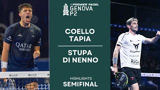 INTENSIDAD AL MAXIMO  COELLO amp TAPIA VS STUPA amp DI NENNO  Semifinal  Genova P2  Premier Padel [upl. by Idnaj]