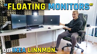 Gaming Setup Upgrade quotFloating Monitorsquot on IKEA LINNMON [upl. by Avron128]