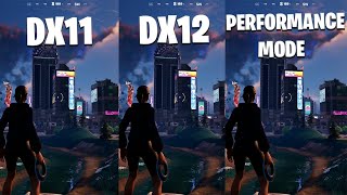 FORTNITE  DX11 vs DX12 vs PERFORMANCE MODE  7800X3D  RTX 3070 [upl. by Nodnarb]