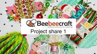 beebeecraft Christmas project share 🎄decorated spools with hand mixed yarn 🧶 [upl. by Gallager]