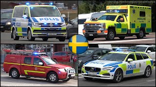 🔴 Police Cars Ambulances and Fire Trucks responding in Sweden [upl. by Aiseneg]