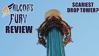 Falcons Fury Review Busch Gardens Tampa Intamin Drop Tower  Worlds Scariest Drop Tower [upl. by Ainirtac579]