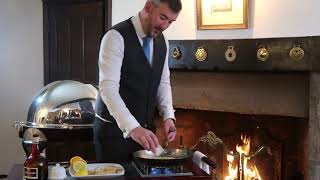 Crêpes Suzette flambéed Tableside [upl. by Eetnahc]