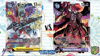 DIGIMON TCG Kentaurosmon Yellow vs Beelzemon X Purple [upl. by Nwahsak]