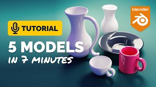 5 Blender Models in 7 Minutes Tutorial  Polygon Runway [upl. by Primaveras]