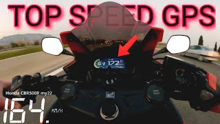 Honda CBR500R MY22 TOP SPEED GPS  motovlog 22 [upl. by Burnard]