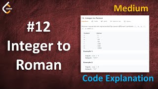 Integer to Roman  Live Coding with Explanation  Leetcode  12 [upl. by Anerac61]