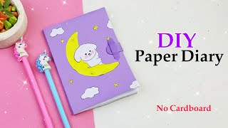 how to make diary with paper without cardboard  diy diary without gluegun  homemade diary [upl. by Auqinahc]