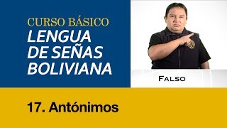 Primer Curso Básico de Lengua de Señas Boliviana  17 Antónimos [upl. by Sundin285]