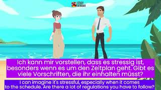 Learn German  a conversation about the port [upl. by Ahsinaw]