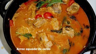 Arroz aguado con costillas de cerdo Comida Nicaraguense [upl. by Assirehc517]