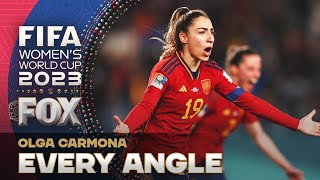 Olga Carmonas GAMEWINNING goal vs Sweden sends Spain to the World Cup Final  Every Angle 🎥 [upl. by Ecnerwal]